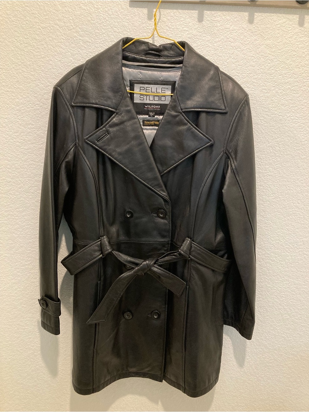 Pelle Studio Black Leather Coat By Wilson’s Women’s Size L